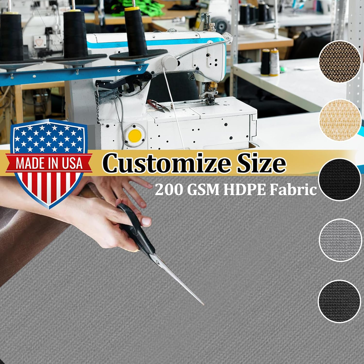 Shade&Beyond Customized Size 14' X 20' Shade Cloth with Grommets, 90% UV Protection UV Protection Mesh Tarp Sun Screens for Patio GN01, Light Gray