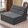jela Foldable Sofa Bed Large Soft Foam Convertible Sleeper Chair Luxury Miss Fabric Fold Out Chair Bed Floor Couch with Back Support Floor Sofa for Living Room Bedroom (83'x33',Dark Gray) | breathable material