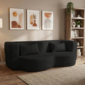 2-in-1 Convertible Sofa,78 Inch Folding Sofa Bed Pull Out Sofa with 2 Pilow Lazy Sofa, Teddy Loveseat Sleeper Floor Sofa for Apartment Children's Room Bedroom Living Room (Teddy, Black)