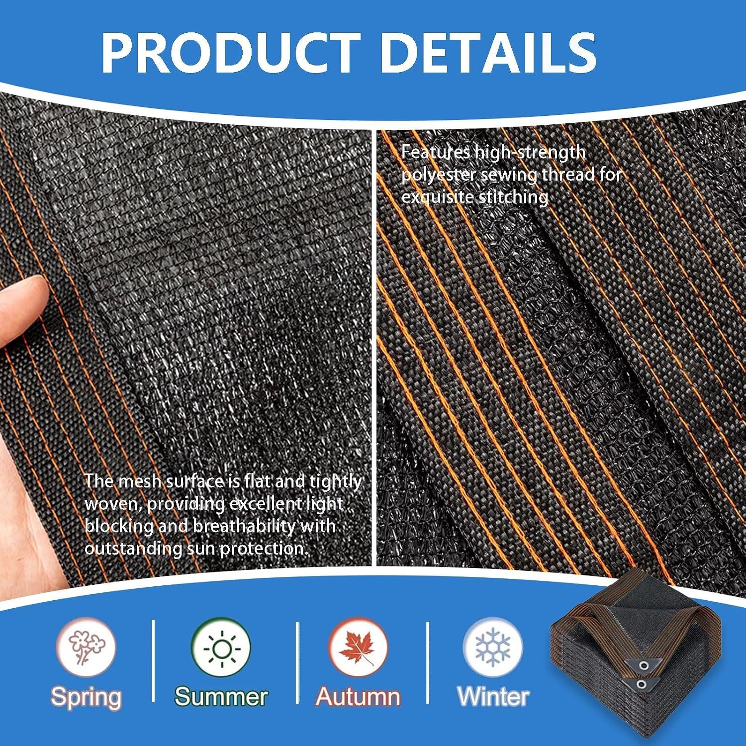 14x19FT 90% Black Shade Cloth, Outdoor Woven Sun Shade with Grommets, Durable Breathable Netting Shading Antifreezing for Patio, Garden, Plants Cover, Greenhouse, Dog Kennel