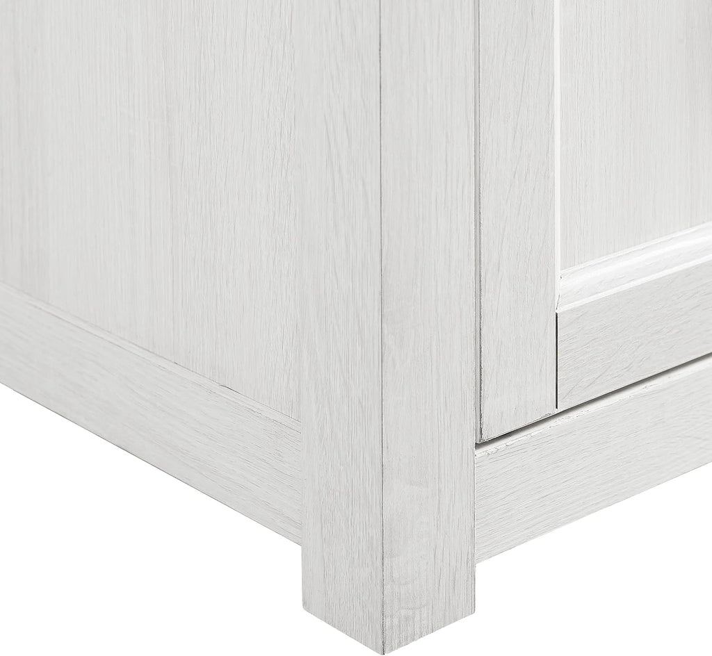 Crosley Furniture Camden TV Stand for 50+ inch TVs, Entertainment Center with Adjustable Storage Shelves, Whitewash