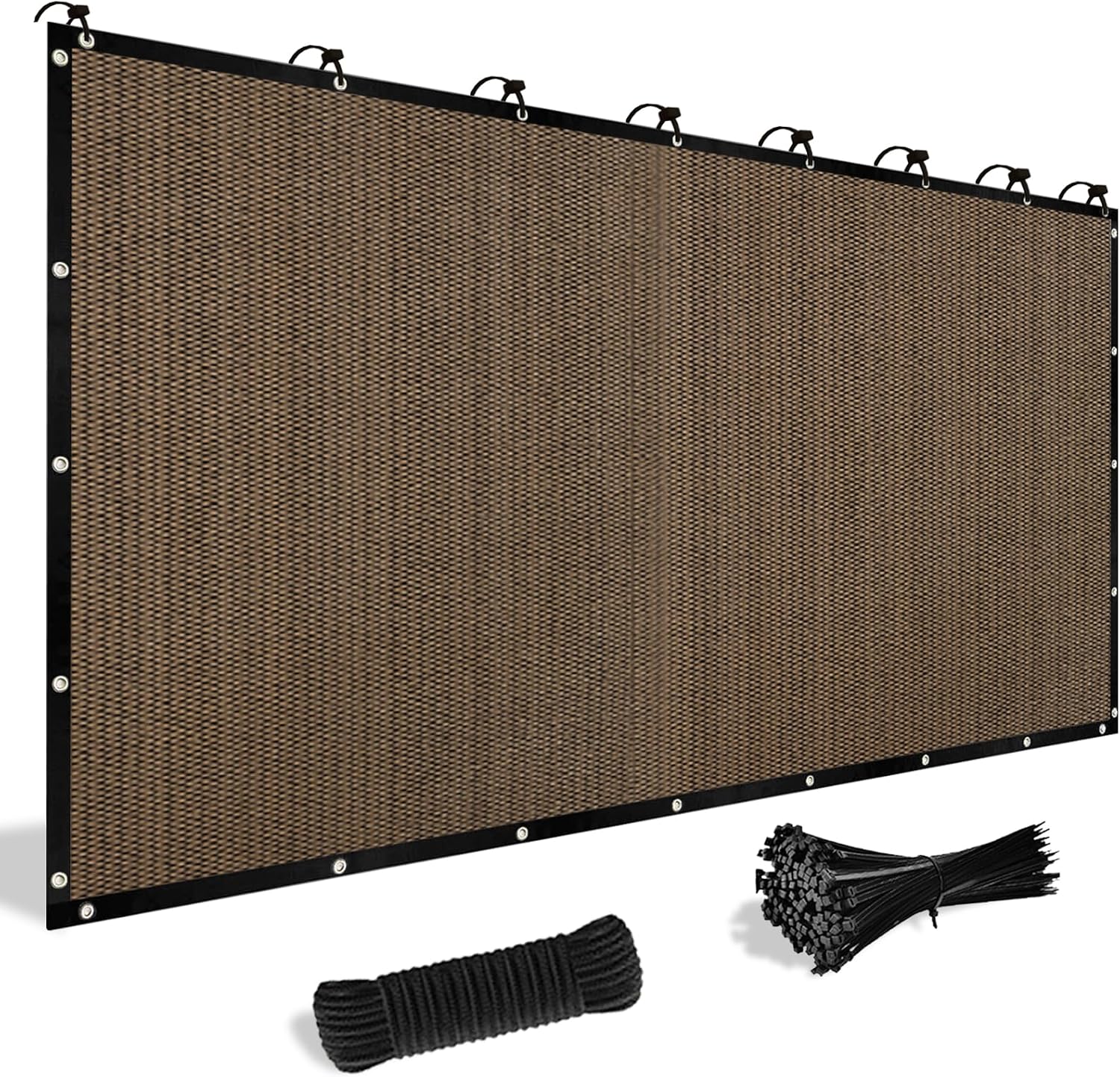 Shade&Beyond Customized Size 14' X 20' Shade Cloth with Grommets, 90% UV Protection UV Protection Mesh Tarp Sun Screens for Patio GN04, Mocha