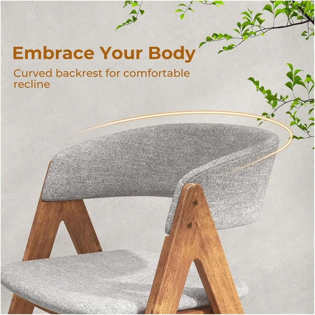Dining Chairs Outdoor 1pcs Dining Chairs with Curved Backrest Max 400Lbs Sturdy Rubber Wood Frame