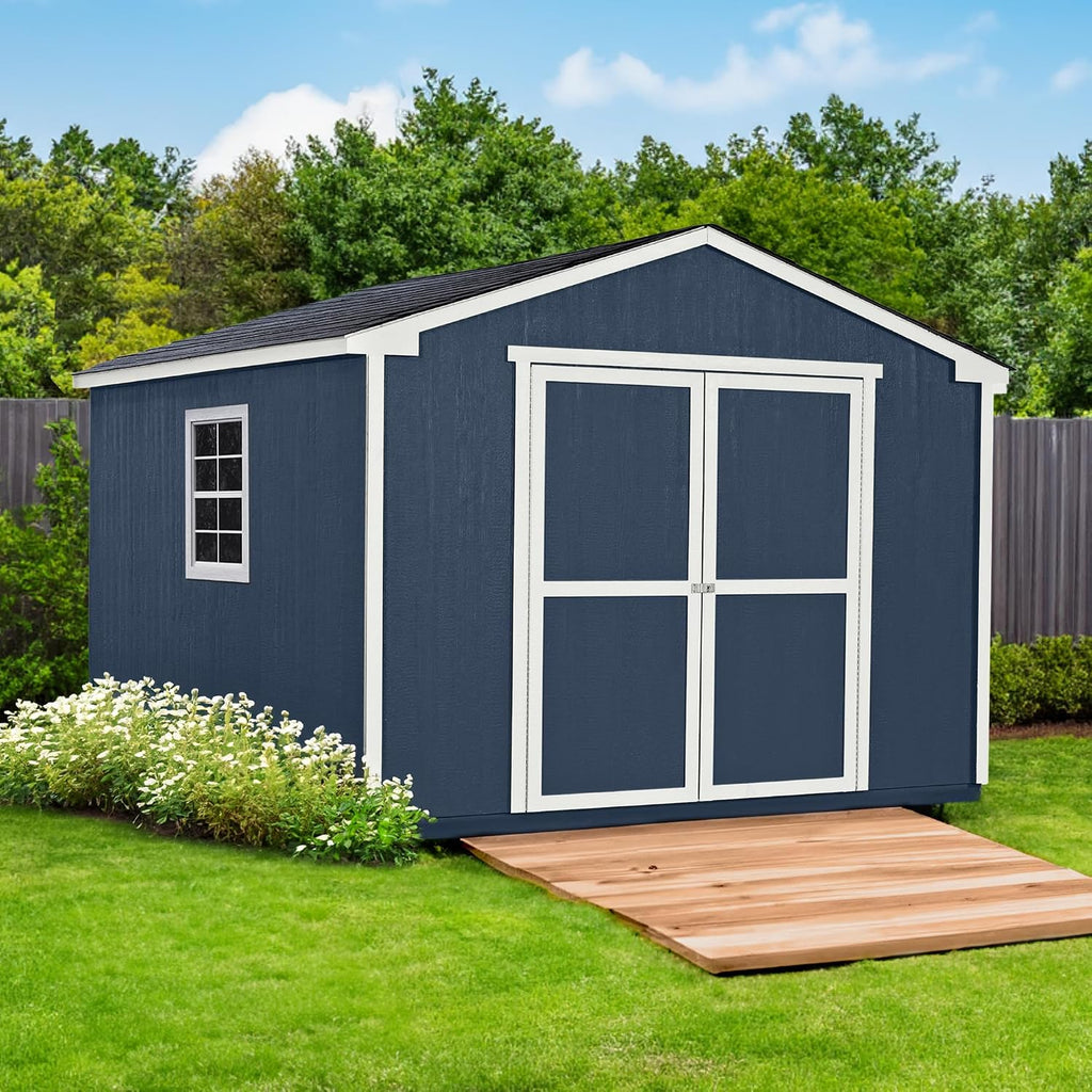 Handy Home Products Charleston Value Gable 10x12 Do-It-Yourself Wooden Storage Shed with Floor, 2x3 framing- Does not Include Paint or Roofing Shingles