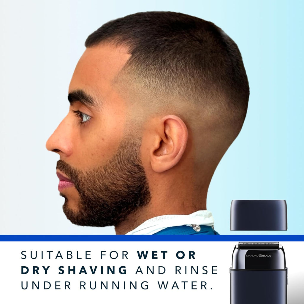 Blade & Stone PS501 Foil Shaver for Men – Dual Foil Cordless Shaver with Graphene-X Blades and 8000 RPM Digital Motor – All-Metal, Rechargeable Wet and Dry Razor – Dark Night