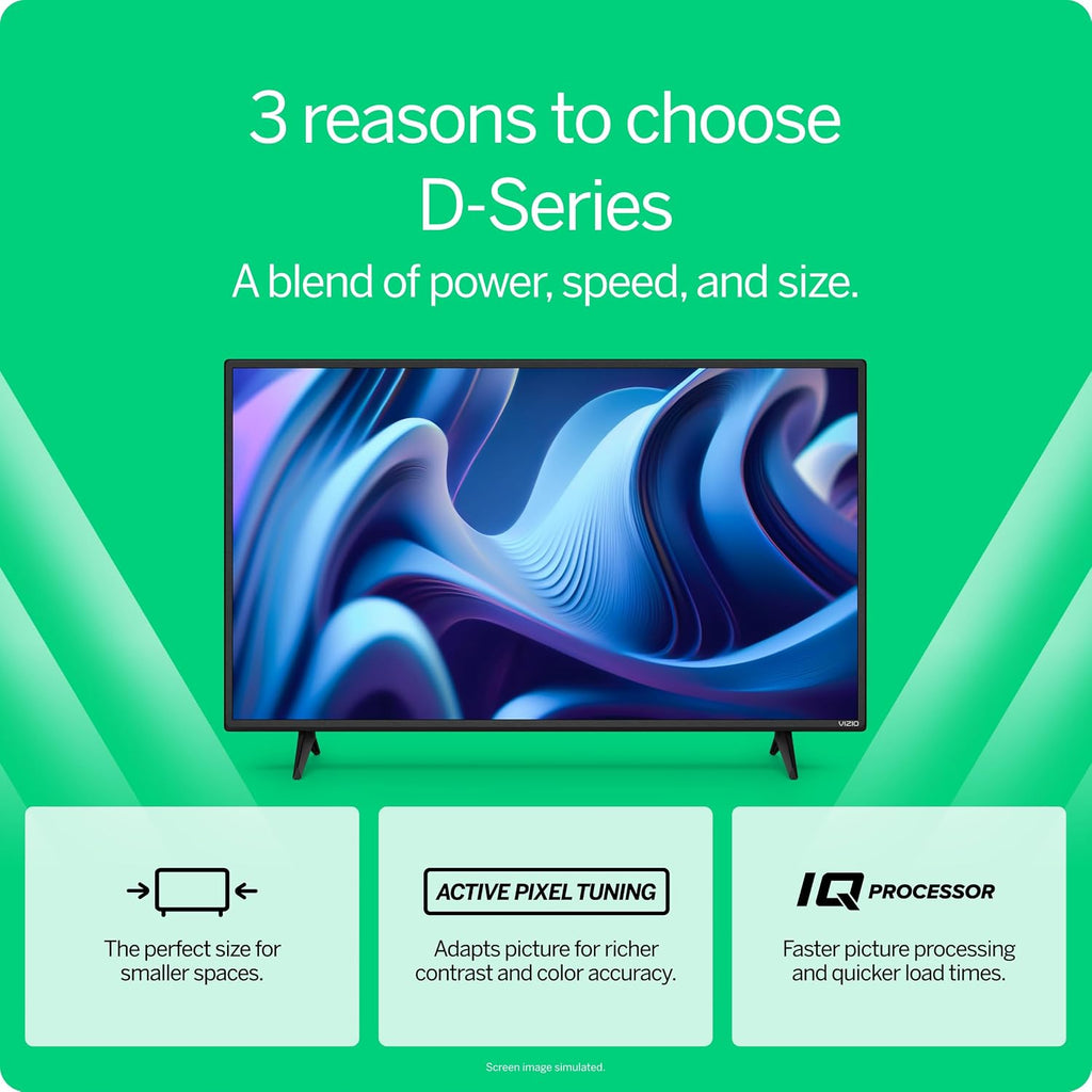 VIZIO 32-inch D-Series Full HD 1080p Smart TV with Apple AirPlay and Chromecast Built-in, Alexa Compatibility, D32f-J04, 2022 Model