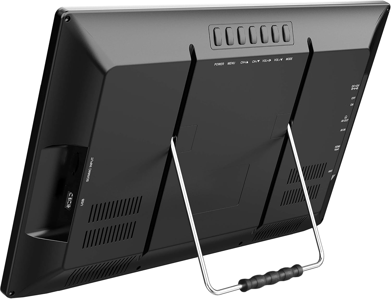 Supersonic SC-2816 16-Inch Widescreen LED TV with Crisp Display, USB/MMC/HDMI Inputs, Rechargeable Battery, FM Radio, and AC/DC Compatibility - Perfect for RVs, Home, and On-The-Go Entertainment