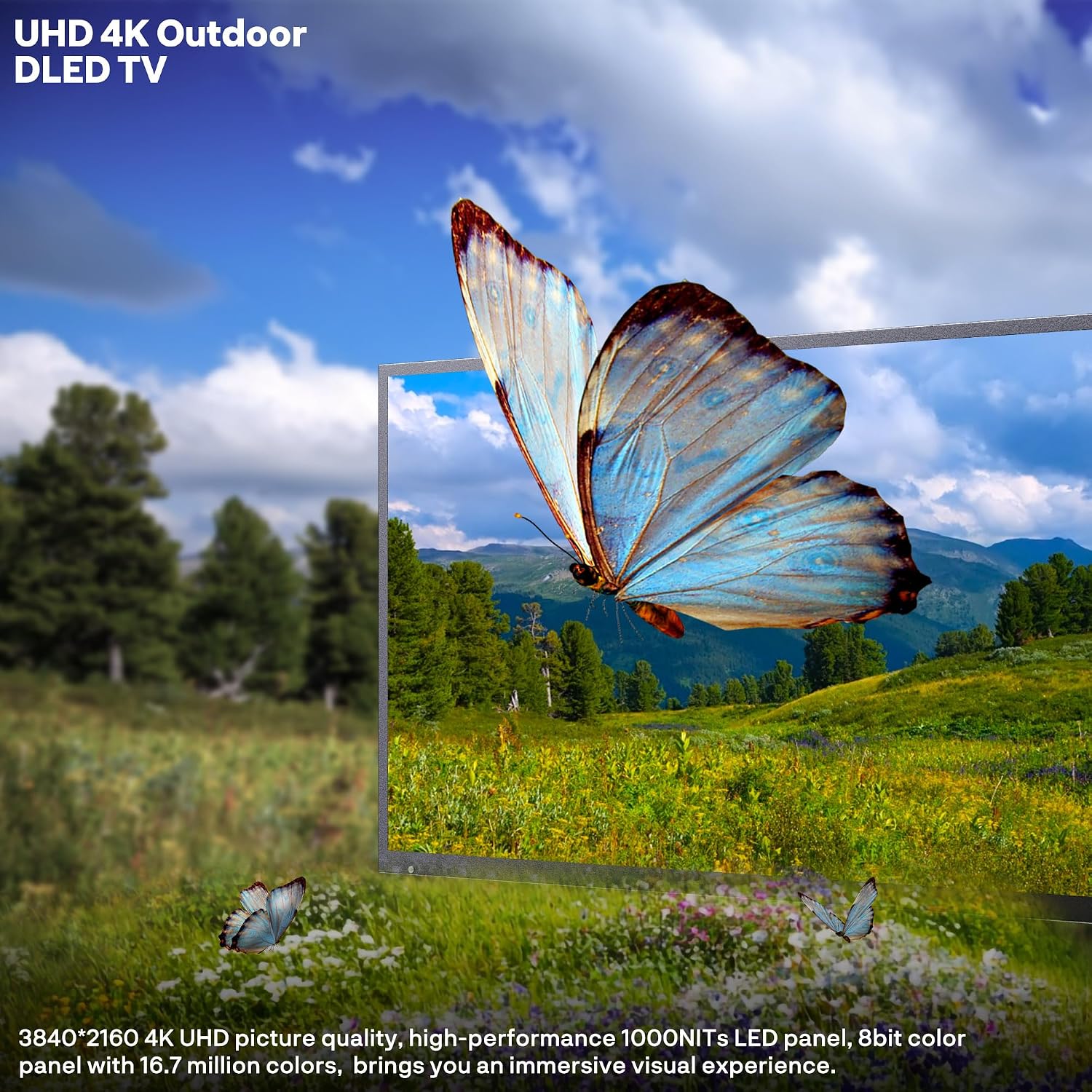 SYLVOX New 75' Outdoor Smart TV, Superior Waterproof Performance, Upgraded Matte Finish for Enhanced Anti-Glare Effect, Full Metal, with Dolby Atmos, 1000nits, Partial Sun Deck Pro 3.0+ Series