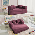 YINIX Sofa Bed, 62'' Folding Floor Couch, Compressed Convertable Sleeper Sofa, Memory Foam Couch with Pillow Back Support Armrest, 4-in-1 Futon Sofa Bed for Living Room, Burgundy