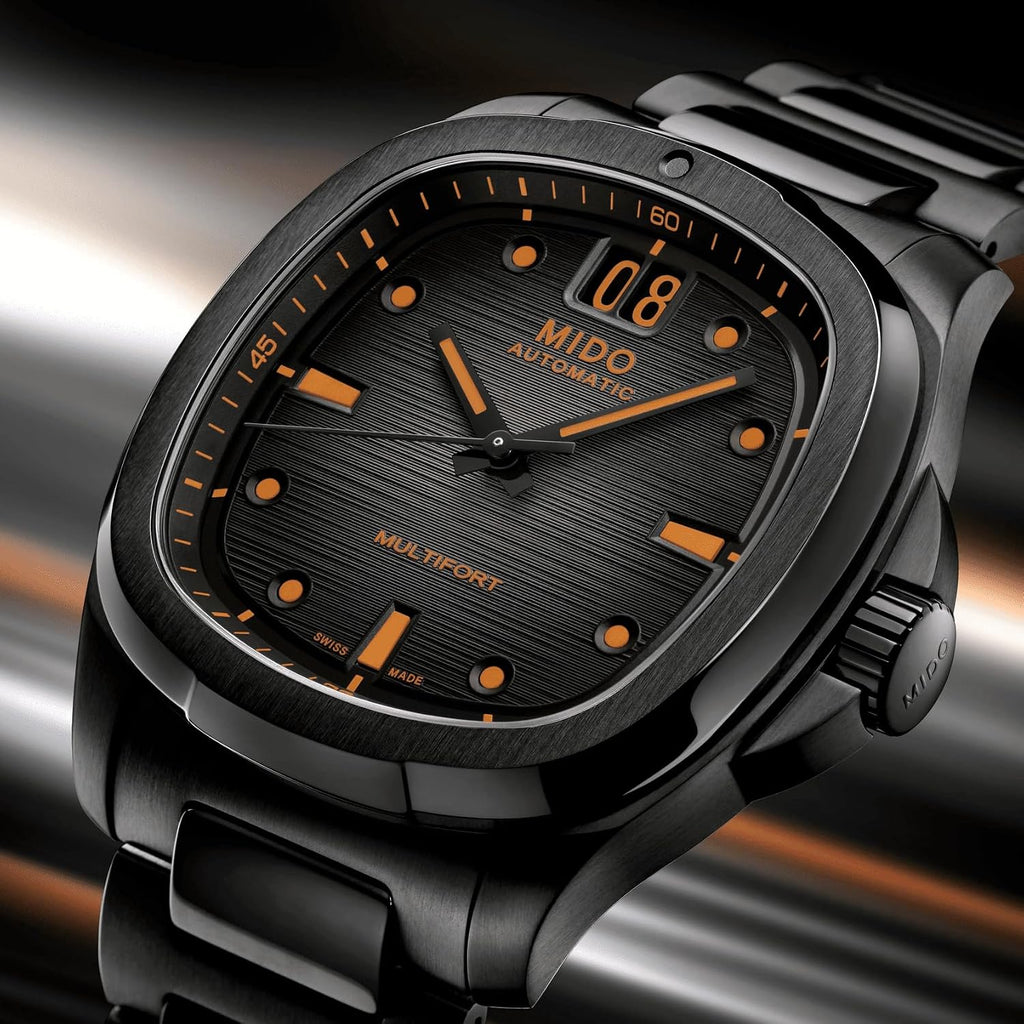 MIDO Multifort TV Big Date - Swiss Automatic Watch for Men - 40mm Case with Transparent Caseback