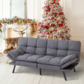 MUUEGM Futon Sofa Bed Convertible Futon Couch Sleeper,Memory Foam Modern Love seat,Small Splitback Sofa with Adjustable Armrests Backrests for Living Room,Compact Space,Office,Apartment,Dorm,71',Grey