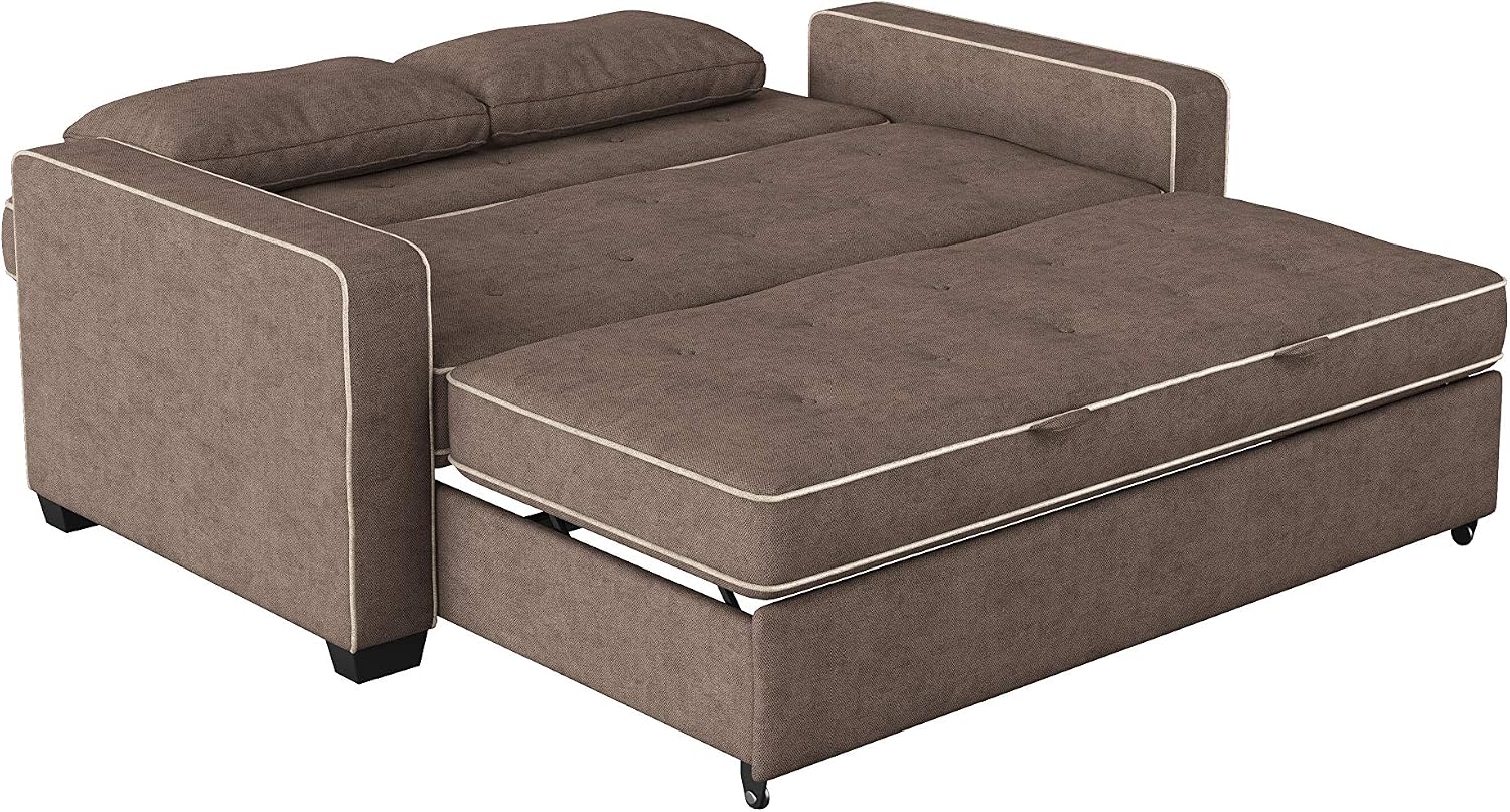 Serta Ainsley Loveseat with Pull Out Sleeper Microfiber Java Full
