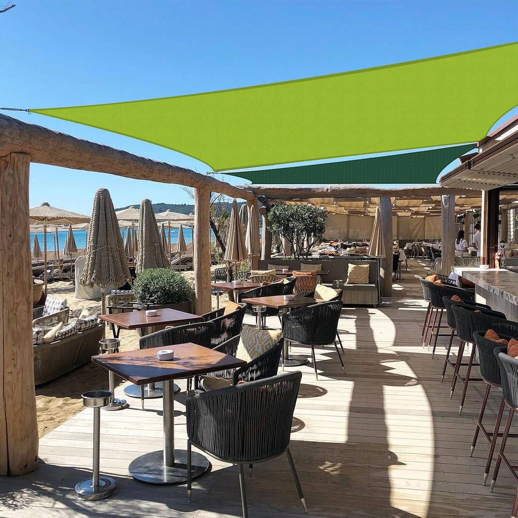 Sun Shade Sail,95% UV Blocker Shade Sails,Outdoor Dark Green Rectangle 8'x26' Waterproof Shade Sail,for Pergola Carport Awning Yard Activities