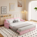 3 in 1 Convertible Queen Sleeper Sofa Bed Comfy Pull Out Futon Couch Bed 66' Modern Velvet Recliner Loveseat Sofa Multi-Functional Pink Cloud Couch for Living Room,Apartment,Office (Pink 66')