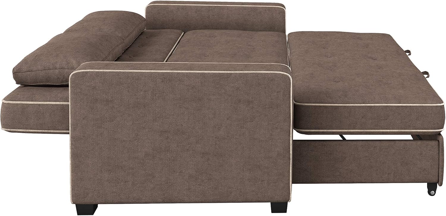 Serta Ainsley Loveseat with Pull Out Sleeper Microfiber Java Full