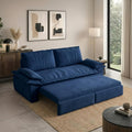 73.2' Sofa Bed Queen, 3-in-1 Pull Out Sofa Bed with Pillow Armrest, Modern Velvet Convertible Sleeper Futon Sofa for Living Room Small Space, Apartment, Bedroom, Blue