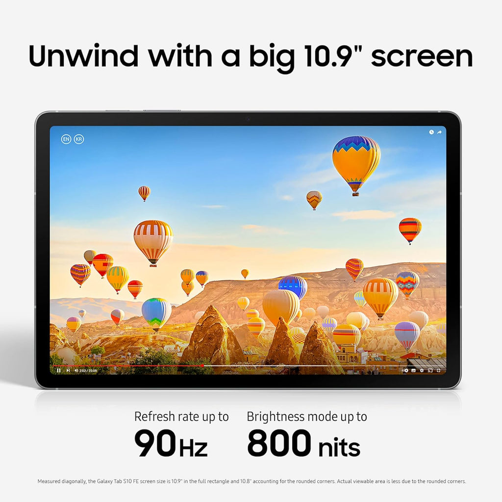 Samsung Galaxy Tab S10 FE 128GB WiFi Android Tablet, Large Display, Long Battery Life, Powerful Processor, S Pen, Expandable Storage, US Version, 2025,Gray (Renewed)