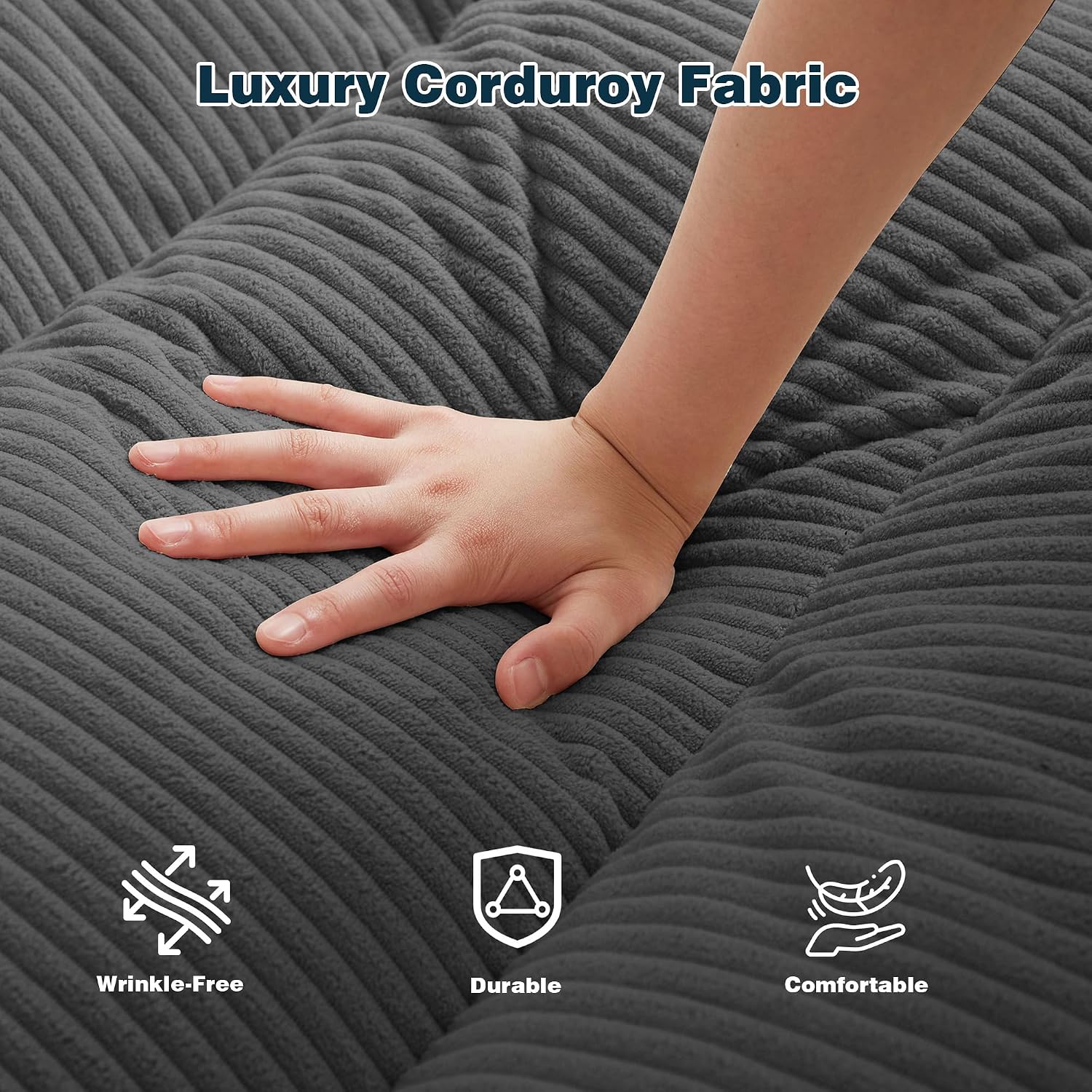 Futon Sofa Bed, 72' Convertible Futon Couch with 3-Level Adjustble Backrest, Modern Loveseat Couch, Folding Recliner Sleeper Sofa for Small Spaces, Living Room, Apartment, Guest Room, Dark Grey
