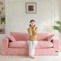 MAXYOYO 76' Bean Bag Sofa Couch, Loveseat Boneless Couch in a Box, Upholstered Small Mini Sofa with Deep Seating for Living Room Bedroom Office Apartment, Pink