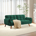 75' Convertible Futon Sofa Bed, Sleeper Couch Bed with Adjustable Backrest, Small Couches for Small Spaces, Living Room, Bedroom and Office (Green)