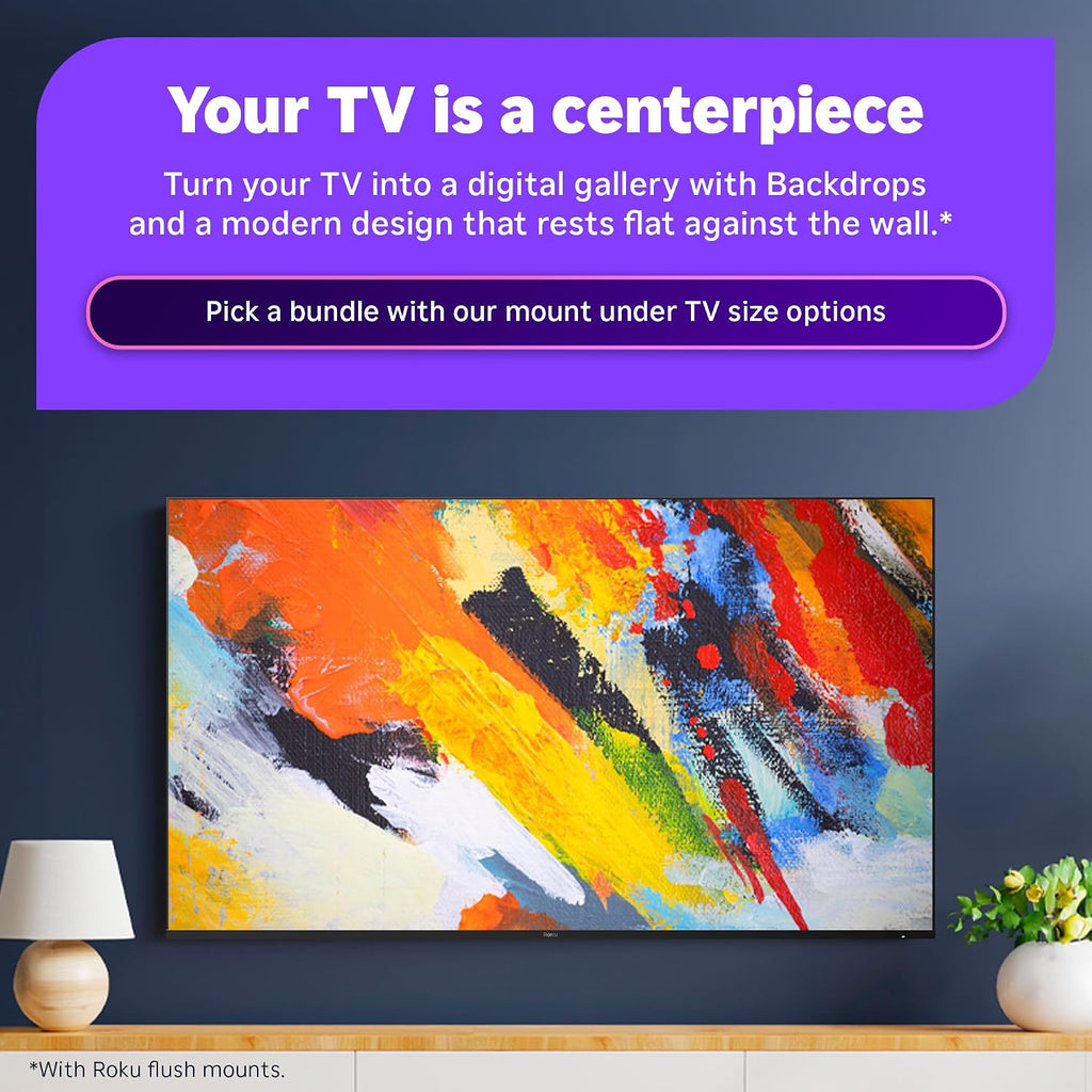 Roku Smart TV – 55-Inch Pro Series, Mini-LED TV – RokuTV with Backlit Voice Remote Pro – Flat Screen 4K QLED Television with 120Hz Refresh Rate & Dolby Vision IQ, Live News, Sports, Entertainment