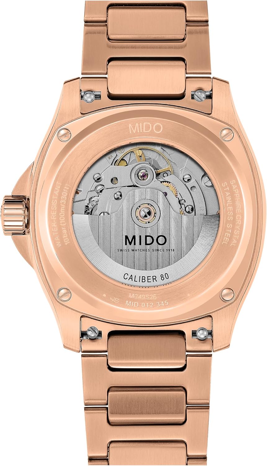 MIDO Multifort TV Big Date - Swiss Automatic Watch for Men - 40mm Case with Transparent Caseback