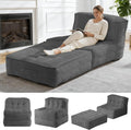 5-in-1 Convertible Folding Sofa Bed, Frameless Convertible Couch with Handles & Non-Slip Base, Premium Corduroy Floor Sofa with High-Density Shredded Foam for Living Room Apartment Dorm Home Theater