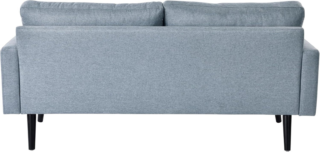 Serta Benrama 67' Soft Modern Sofa, Square Track Arms, Solid Wood Legs, Easy Assembly, Dream Coil Comfort, Soft Woven Polyester Fabric, Light Gray