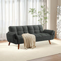 75' Convertible Futon Sofa Bed, Sleeper Couch Bed with Adjustable Backrest, Small Couches for Small Spaces, Living Room, Bedroom and Office (Dark Gray)