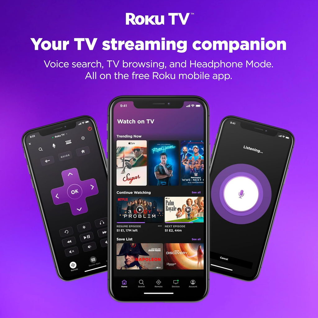 Hisense 32-Inch Class A4 Series HD 720p Smart Roku TV with Alexa Compatibility (32A4HNR) - Dolby Audio, Slim Bezel Design, Google Assistant