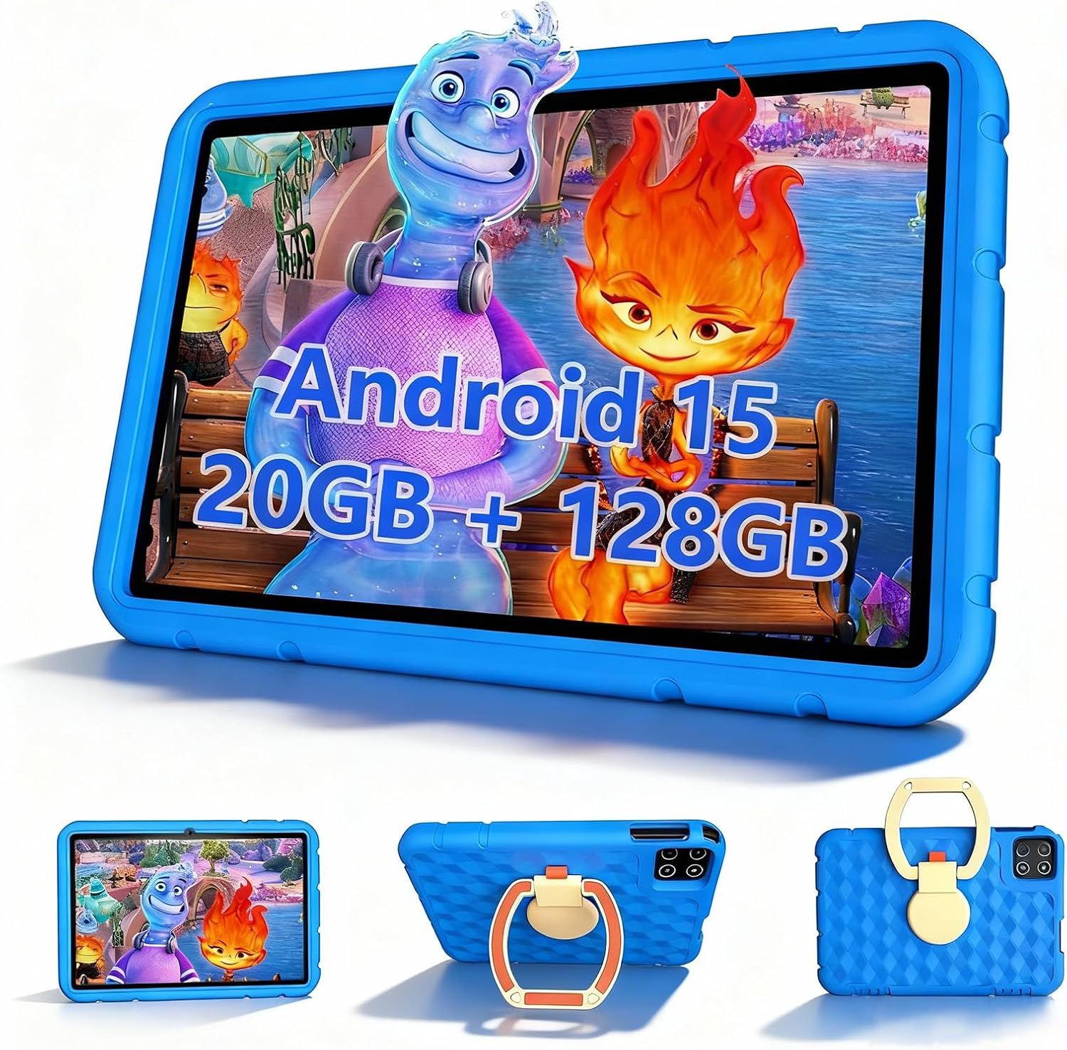 ITDULCET Kids Tablet, 10 inch Android 15 Tablet for Kids, 20GB RAM 128GB ROM Octa-Core 6000mAh Battery Childs Tablets with Shockproof Case, Bluetooth, WiFi, Parental Control, Dual Camera, GPS