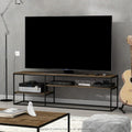 Furinno Moretti Modern Lifestyle TV Stand, Entertainment Center for TV up to 78 Inch, for Living Room, Bedroom, Brown Walnut