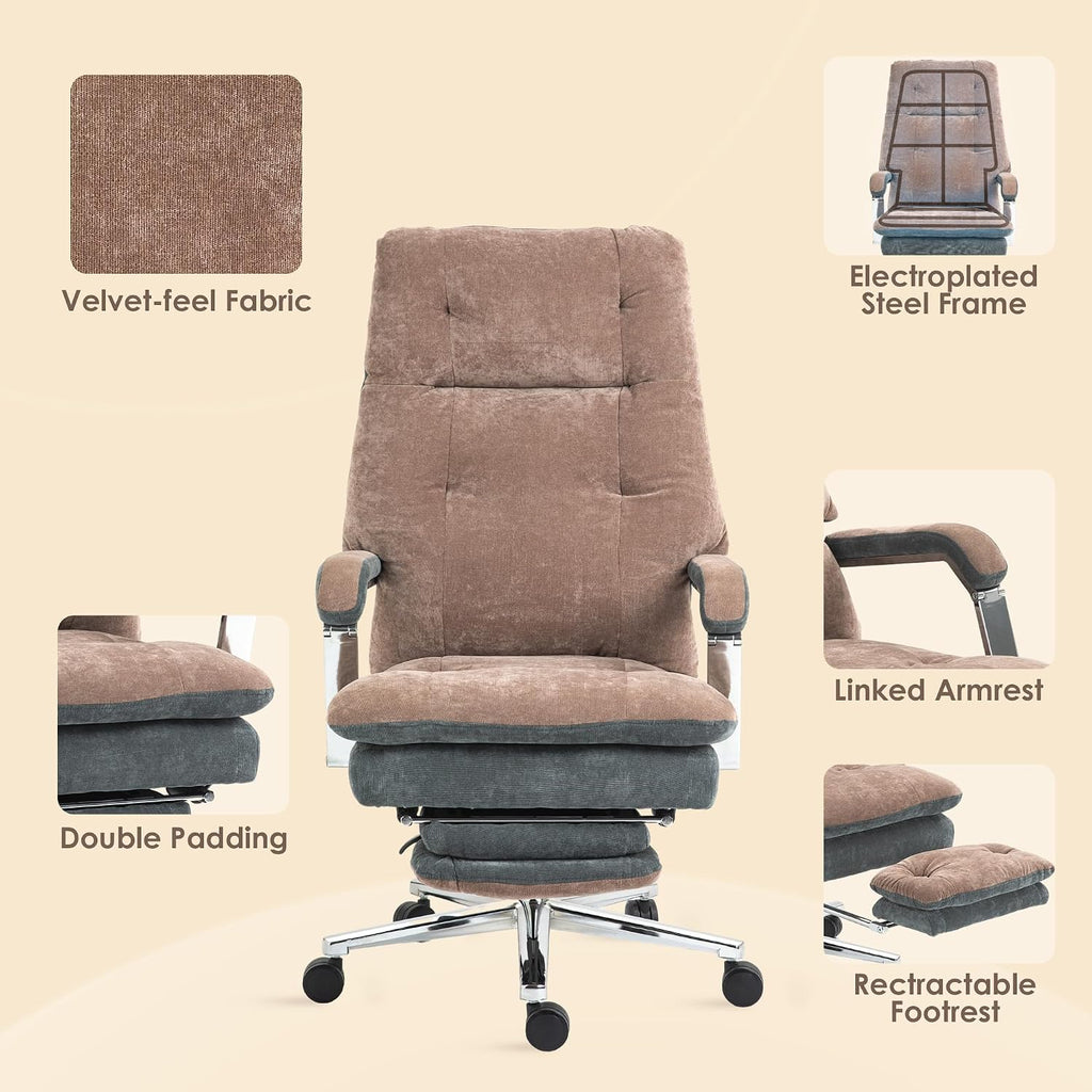 Ergonomic Office Chairs for Adults, Big and Tall 400 lbs Gaming Desk Chair, High Back Reclining Computer Chair with Footrest, Comfortable Swivel Rolling Wheels Chair for Home Office Bedroom Furniture,