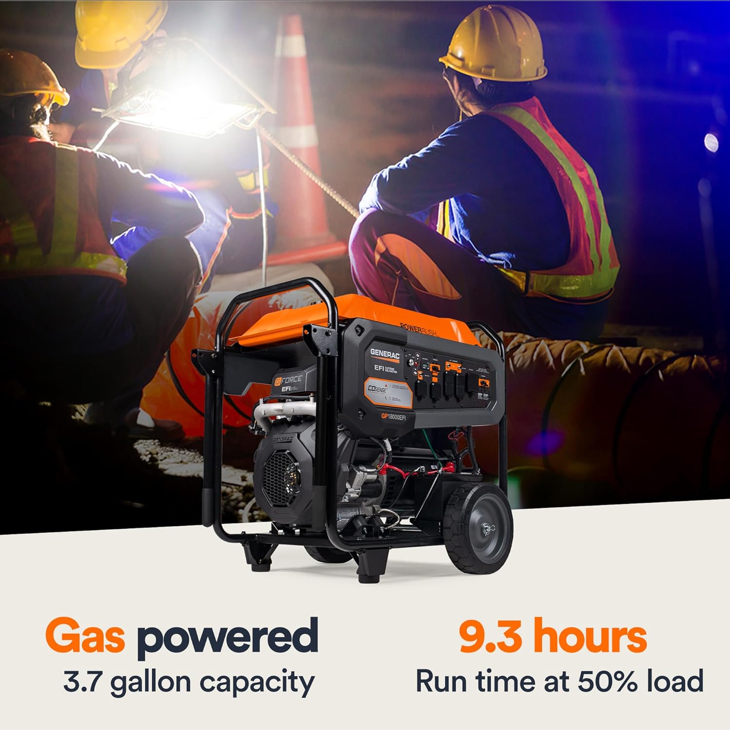 Generac 22,500 Starting Watt Portable Gas Generator - Electric Start - Home Backup or RV Ready - Heavy Duty Frame - Quiet, Long Runtime, Emergency Power - 49-State Compliant