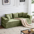79' Convertible Folding Sofa Bed Queen, Sleeper Sofa Couch with Armrest and Pillows, Chenille Fold Out Floor Chaise Lounge, Comfy Foldable Futon Mattress For Living Room, Bedroom (Green 7.87')