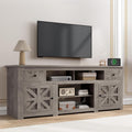 DWVO Farmhouse TV Stand for 75/80 Inches TVs, Entertainment Centers Furniture 30' Tall, TV Consoles with Storage Drawers & Power Outlet, Rustic TV Stands for Living Room, Washed Grey