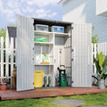 Aoxun Outdoor Resin Storage Shed with Metal Shelving Kit & Floor, 64 Cu.Ft Vertical Waterproof Storage Cabinet for Garage, Pool, Bike, Garden Tools, Patio Furniture (White)