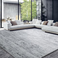 HOMBYS Modern Area Rug for Living Room Bedroom, Large Boho Floor Carpet with Non-Slip Backing for Indoor Office Dining Room, Abstract Home Deco Non-Shedding, Machine Washable (Grey, 10 x 14 ft)