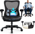Big and Tall Office Desk Chair 500lbs, Ergonomic Heavy Duty Mesh Desk Chair, Executive Swivel Task Computer Chairs for Home Office, Adjustable Lumbar Support and Armrests (Black)