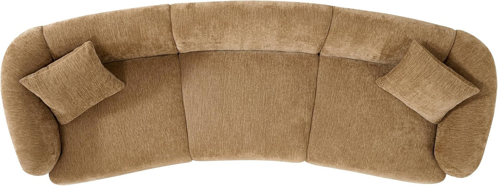 Christopher Knight Home Obito Boucle Upholstered 3-Seater Sofa, Modern Home Sofa Living Room, Wooden Large Upholstered Sofa Couch for Apartment/Home Office, Light Brown/Mocha