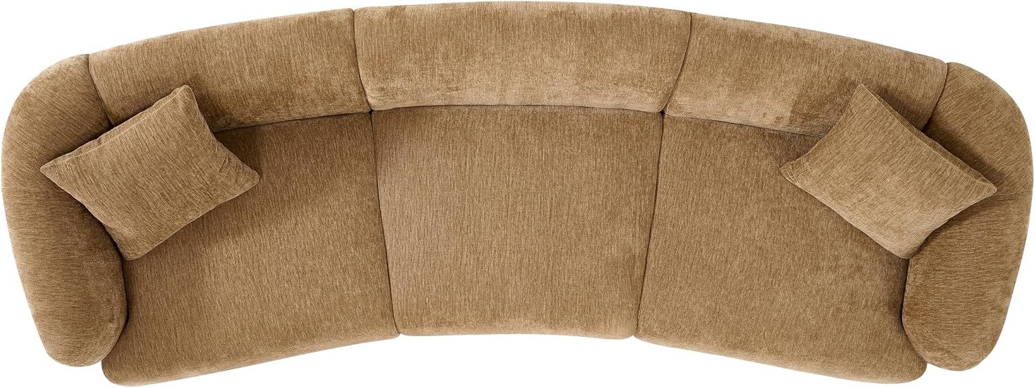 Christopher Knight Home Obito Boucle Upholstered 3-Seater Sofa, Modern Home Sofa Living Room, Wooden Large Upholstered Sofa Couch for Apartment/Home Office, Light Brown/Mocha