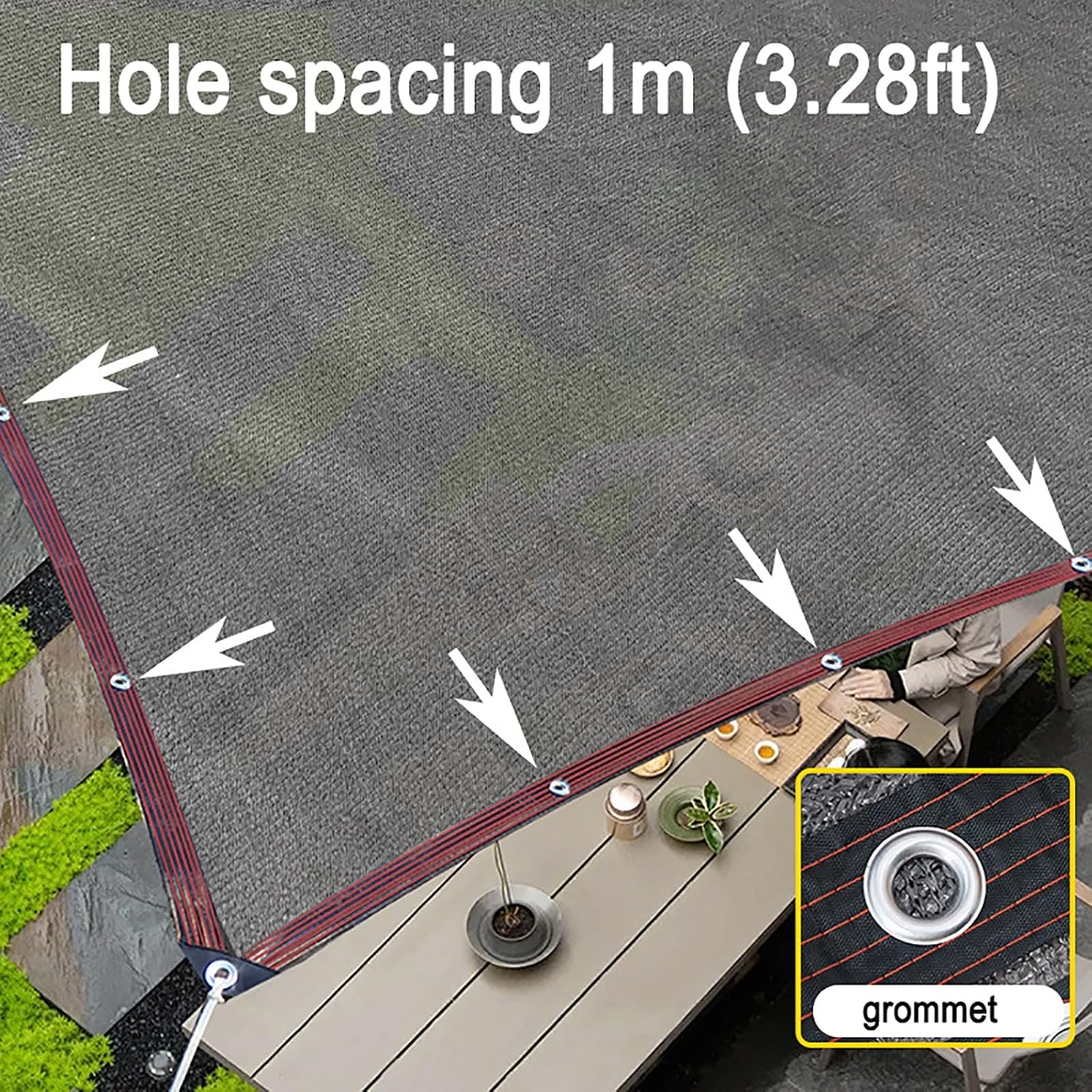 Garden/Patio Shade Cloth for Plants,Pergola Canopy, Sun Shade Sail, Breathable Awning Roof, for Patio, Backyard, Gazebo, Deck and Plant Heat Protection(12x14m/39.37x45.93ft)