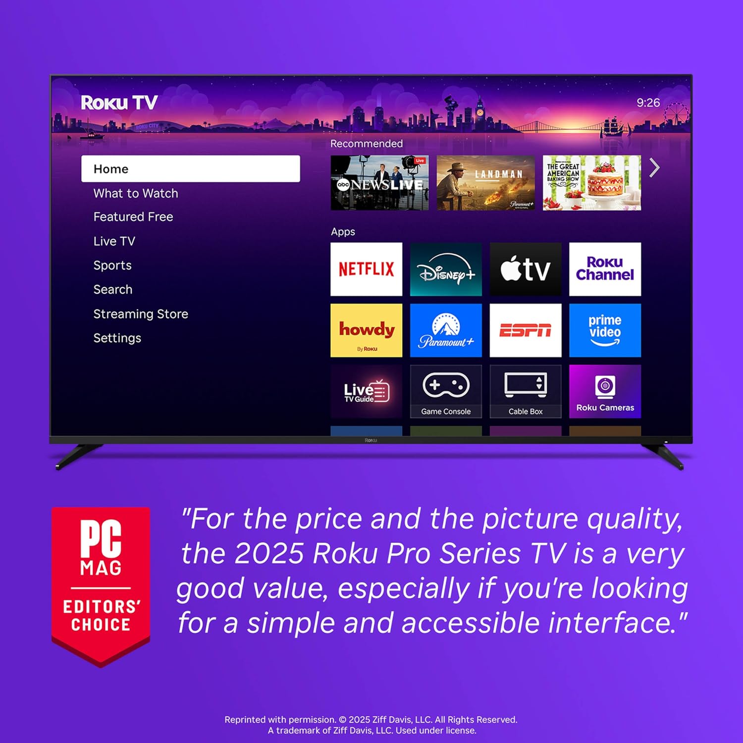 Roku Smart TV – 55-Inch Pro Series, Mini-LED TV – RokuTV with Backlit Voice Remote Pro – Flat Screen 4K QLED Television with 120Hz Refresh Rate & Dolby Vision IQ, Live News, Sports, Entertainment