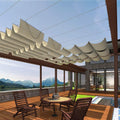 Patio 3'W x 24'L Pergola Shade Cover Retractable Canopy Replacement, Outdoor Pergolas Fabric Covers for Patio, Sun Shades Cloth with Slide-On Wire Cable for Deck Gazebo Backyard, Beige