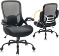 HYLONE Big and Tall 400lbs Heavy Duty Office Chair, 5' Thickened Seat Ergonomic Desk Chair with Adjustable Armrests, Home Office Computer Chairs for Long Hours Mesh Executive Chair(Black)