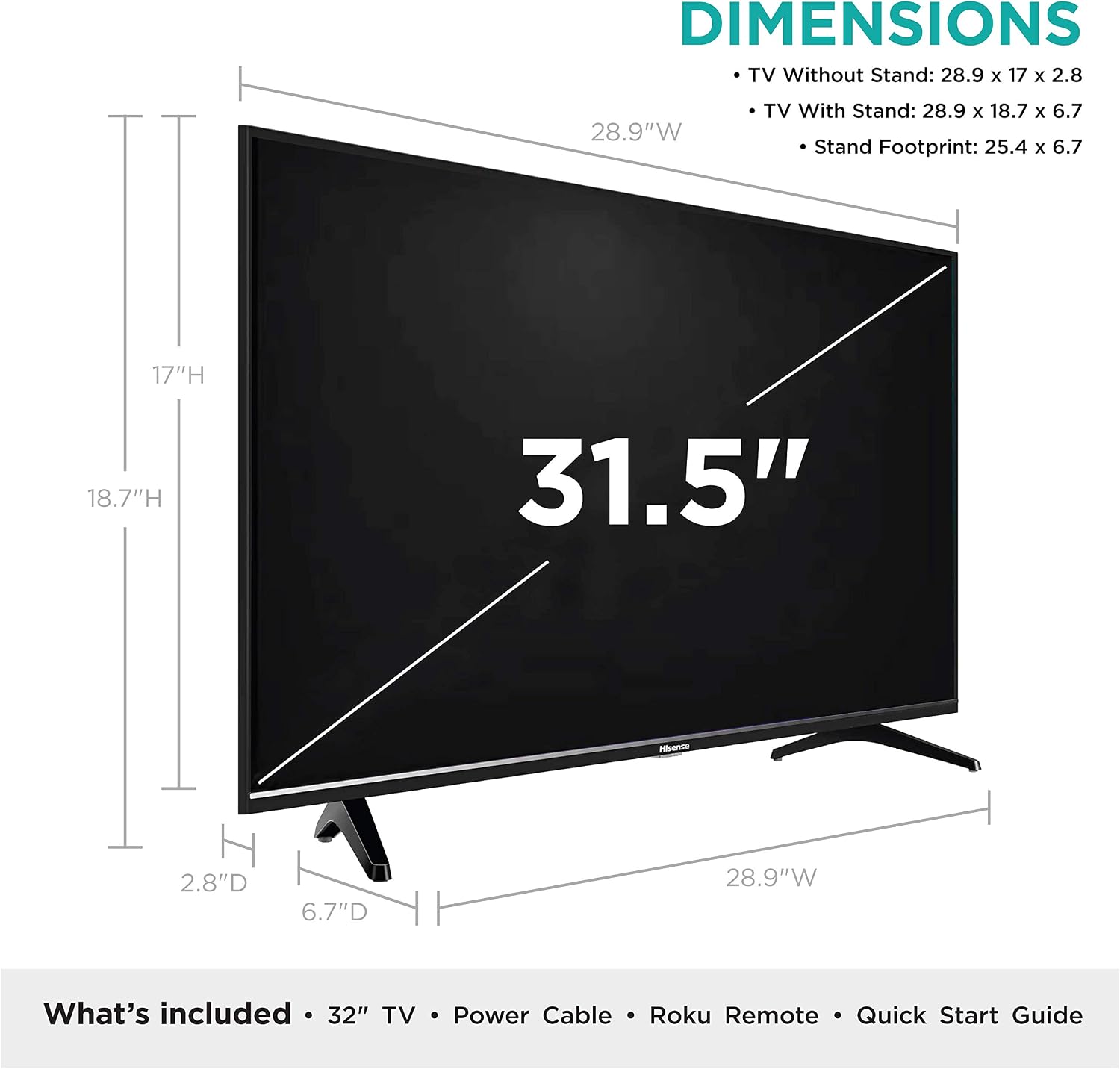 Hisense 32-Inch Class H4 Series LED Roku Smart TV with Alexa Compatibility (32H4F, 2020 Model)