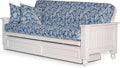 Nirvana Futons Cottage White Futon Frame with Storage Drawers - Queen Size
