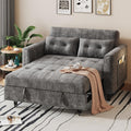 KKL 3 in 1 Convertible Sleeper Sofa Bed, Small Pull Out Couch Bed with Adjustable Backrest, Chenille Loveseat Couches with Side Pocket,Futon Sofa Beds Couch for Living Room, Bedroom,(Dark Grey)