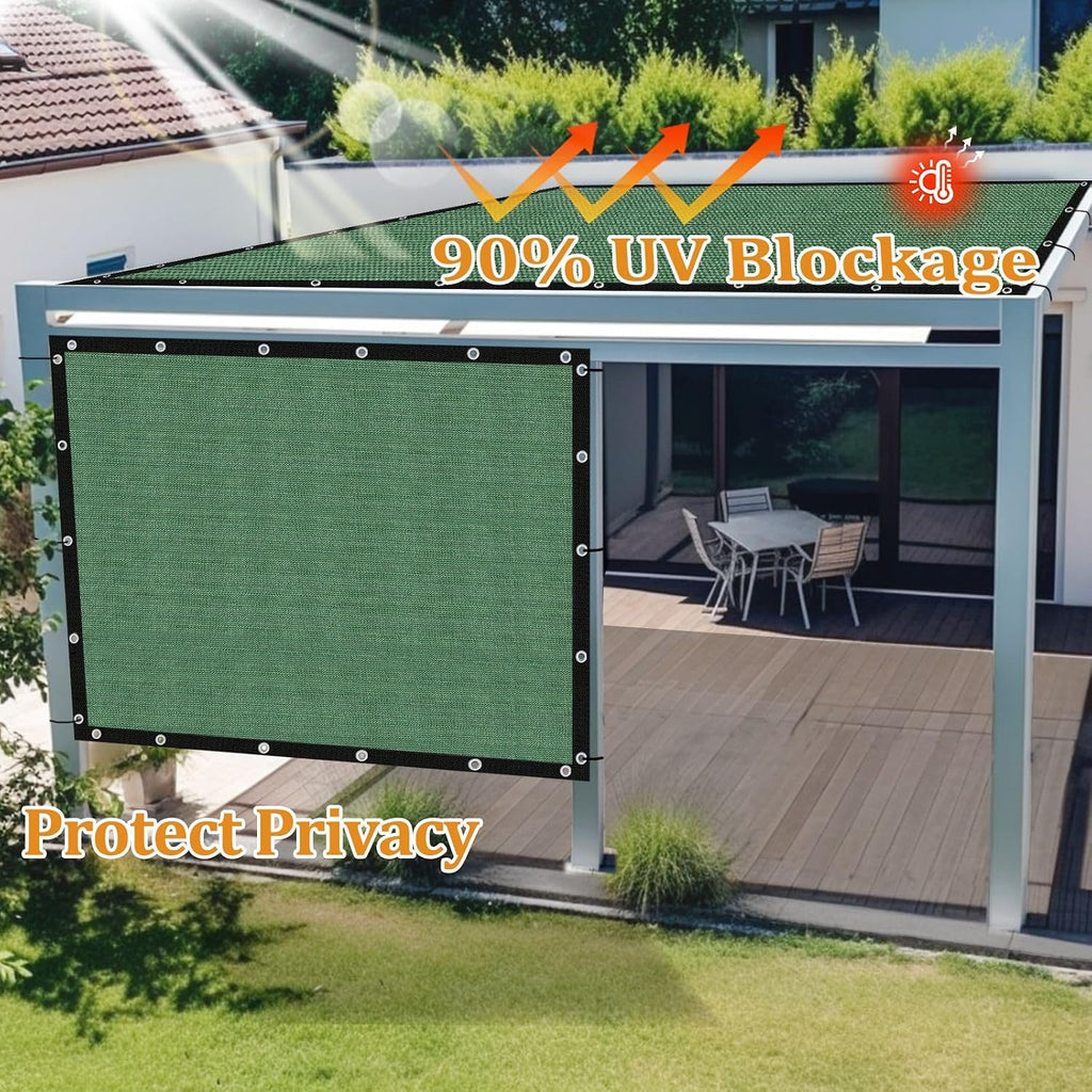 Shade&Beyond Customized Size 90% Sun Shade Cloth with Grommets, 14' X 20' Pergola Shade Cover Canopy, Mesh Tarp Sun Screens for Patio, Outdoor, Garden, Backyard GN09, Green