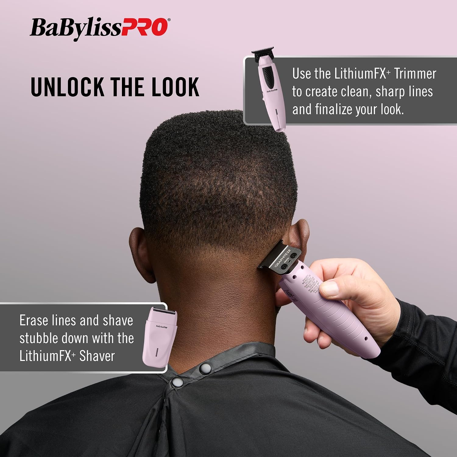 BaBylissPRO LithiumFX Cord/Cordless Lithium Ergonomic Hair Trimmers for Men